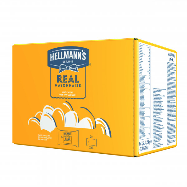 Hellmanns Real Mayonnaise 3x2,25 Kg Beutel